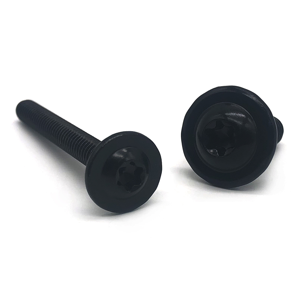 非標定制發黑手擰螺絲梅花墊圈頭螺絲