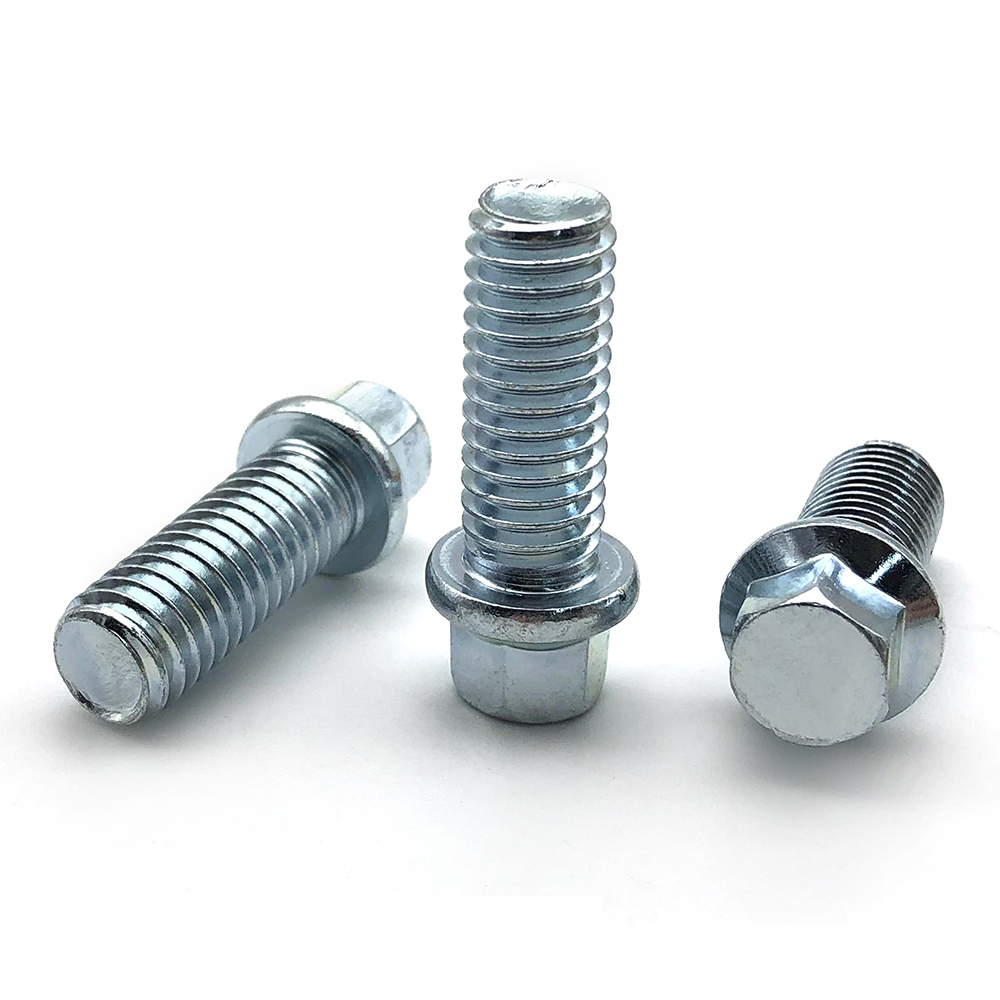 鍍藍(lán)白鋅外六角法蘭螺絲法蘭面防滑螺絲釘