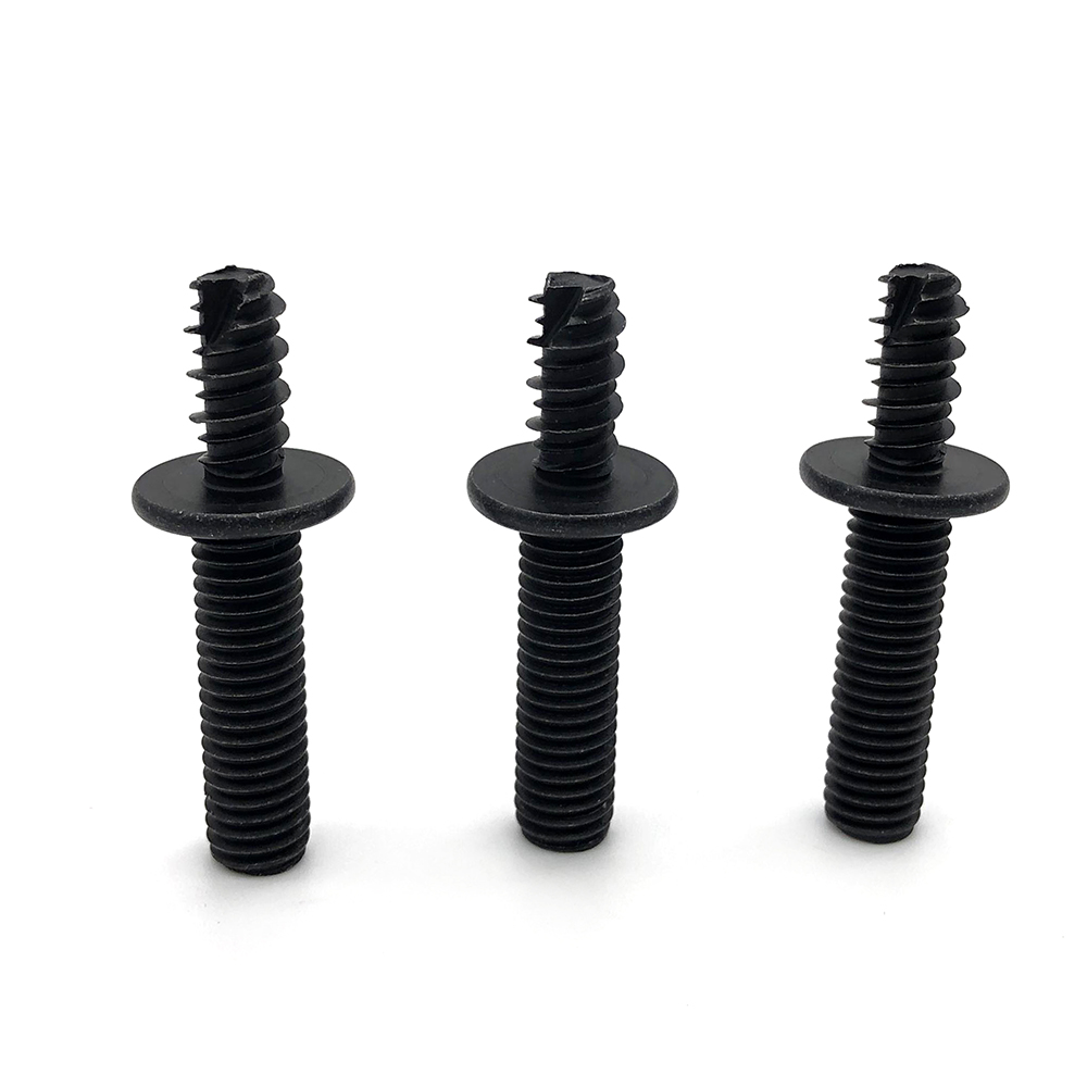 雙頭牙螺絲 汽車螺絲 車燈螺絲 非標螺絲 黑色鋅鎳螺絲 雙頭螺絲