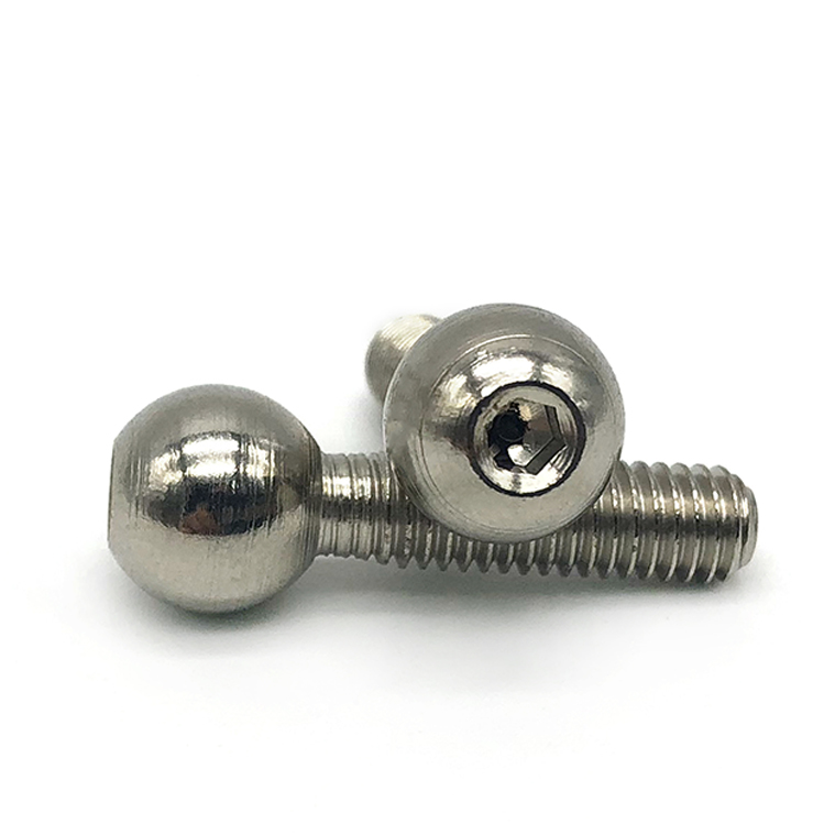 內六角槽球頭螺絲不銹鋼圓球形全牙螺釘球頭螺栓萬向螺桿