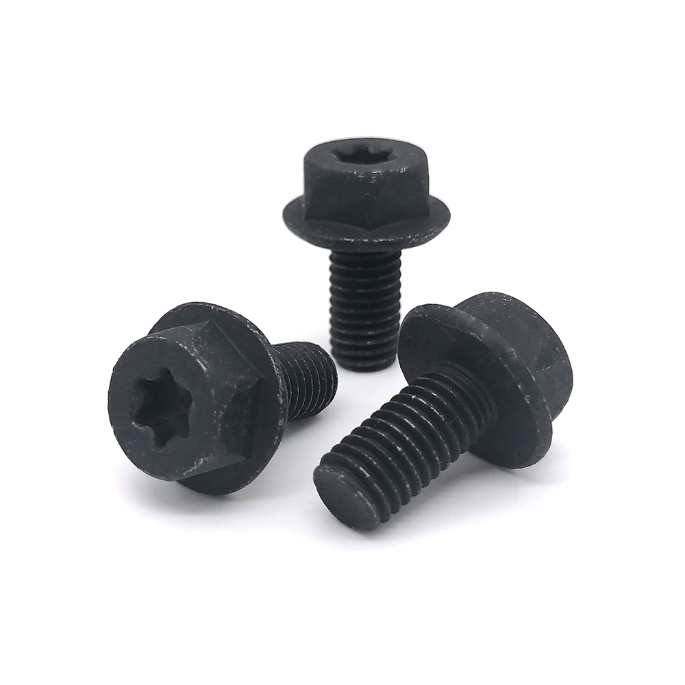 工廠生產(chǎn)高強度螺絲 10.9級發(fā)黑梅花螺絲 六角螺栓 六角法蘭內(nèi)梅花汽車零件定制非標螺絲